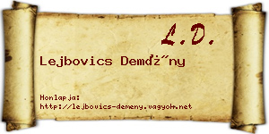 Lejbovics Demény névjegykártya